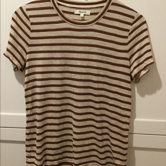 Madewell Metallic Striped Tee - Picture 1 of 4